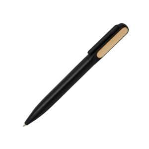 Trento - Matte Finish Metal Ball Point Pen with Bamboo - Black