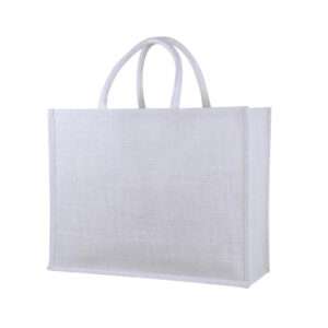 Bright - Wide Laminated Jute Bag (White)