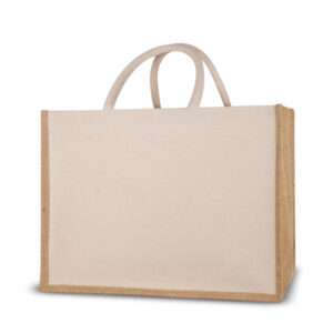 Eastwood - 10 OZ Horizontal Laminated Canvas Bag with Jute Gusset (Natural)