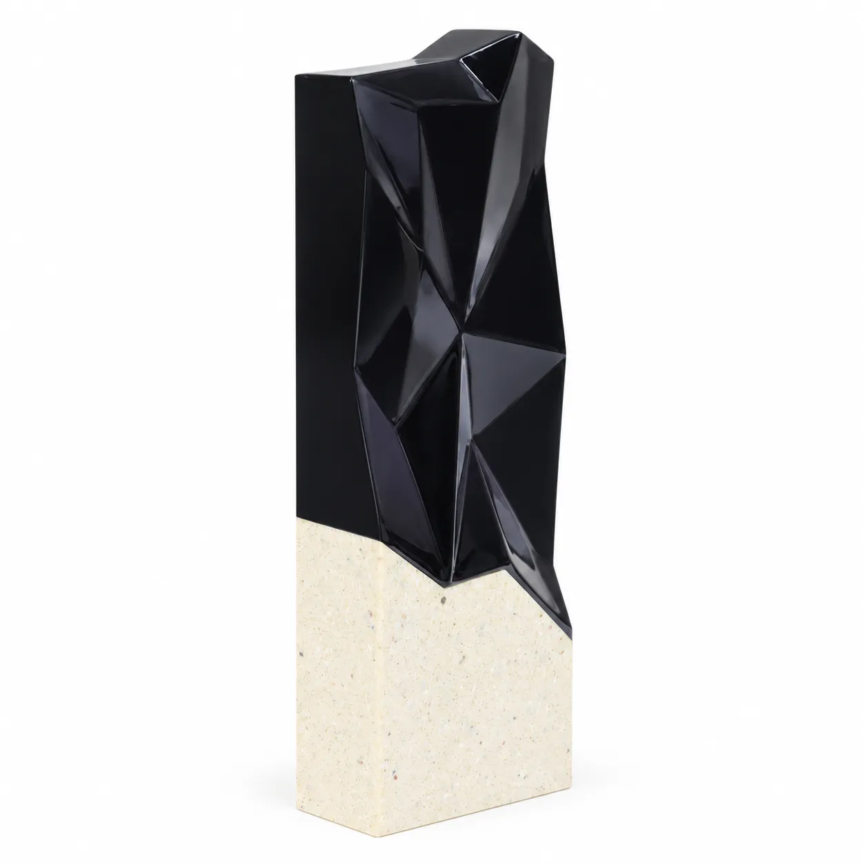 Black Faceted Prism Crystal Award - Image 3