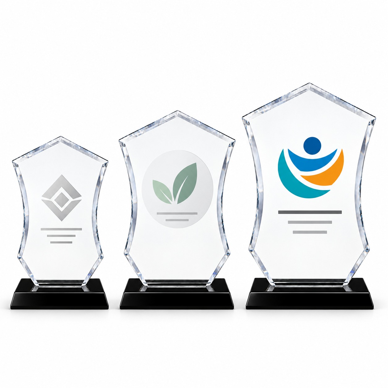Shield-Shaped Crystal Glass Award - Image 2