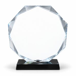 Crystal Glass Award with Black Base