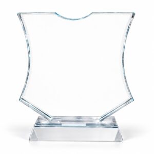 Curved Crystal Glass Award with Clear Base