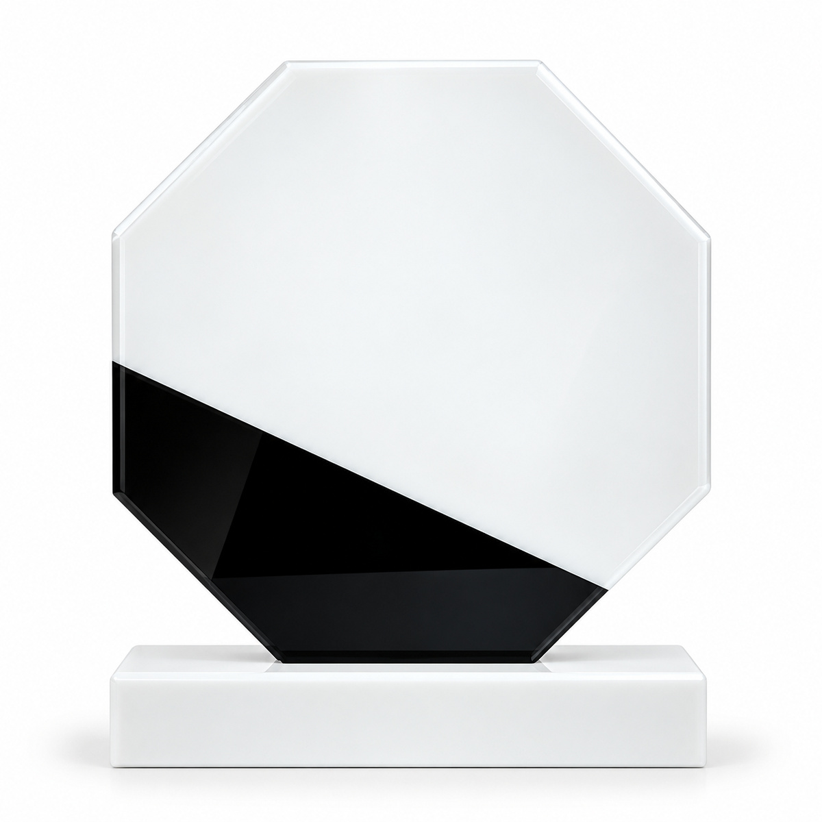 White Marble Octagonal Crystal Award