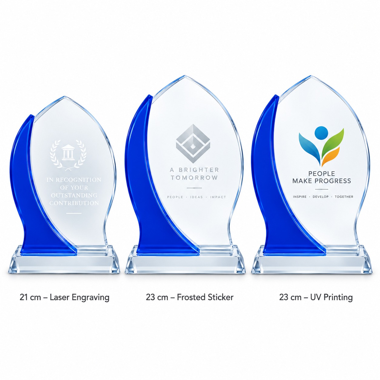 Blue Flame Crystal Glass Award - Image 2