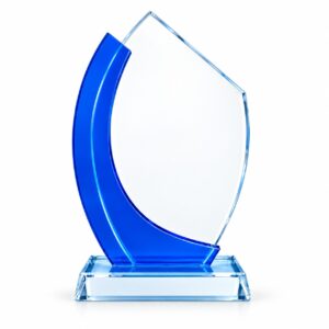 Blue Pointed Crystal Glass Award