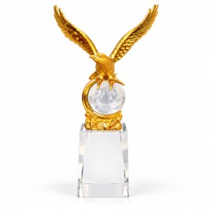 Gold Eagle and Globe Crystal Trophy