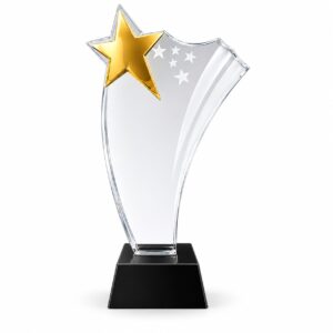 Gold Shooting Star Glass Trophy