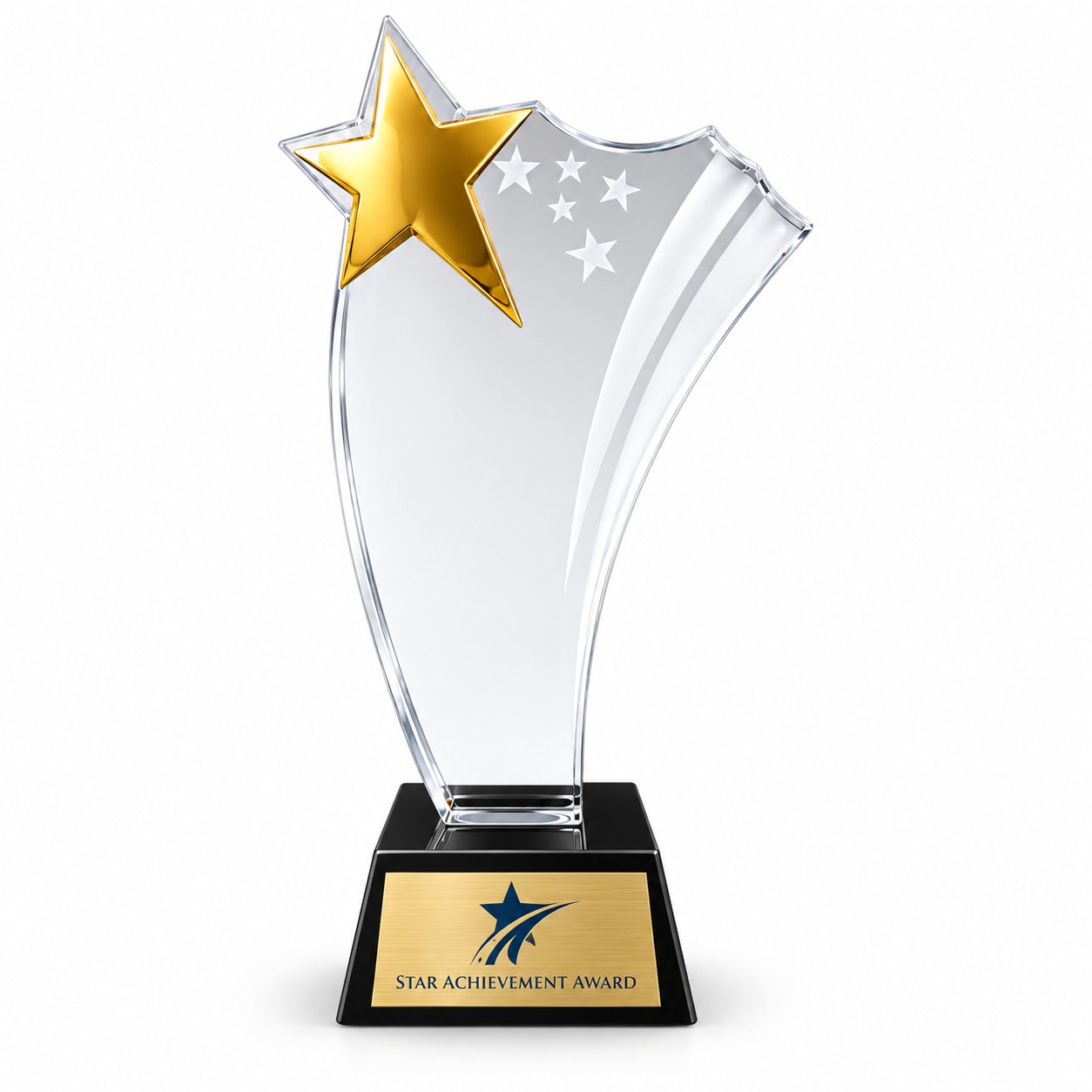 Gold Shooting Star Glass Trophy - Image 2