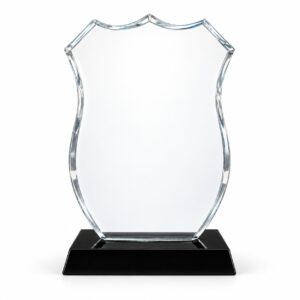Shield-Shaped Crystal Glass Award