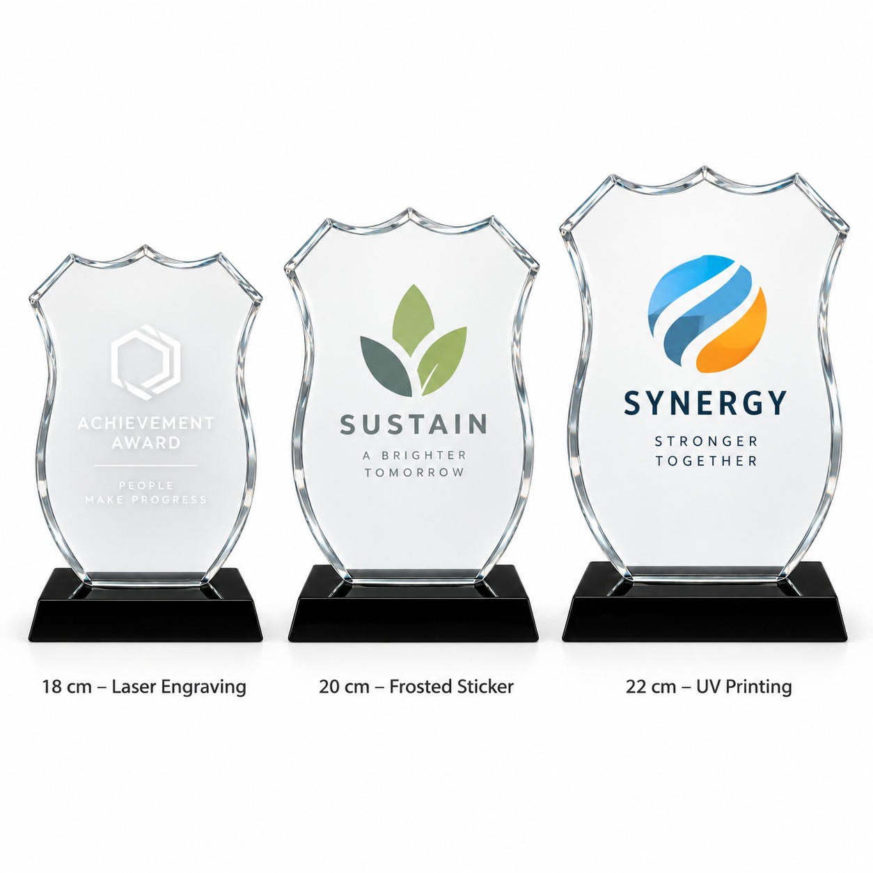 Shield-Shaped Crystal Glass Award - Image 2