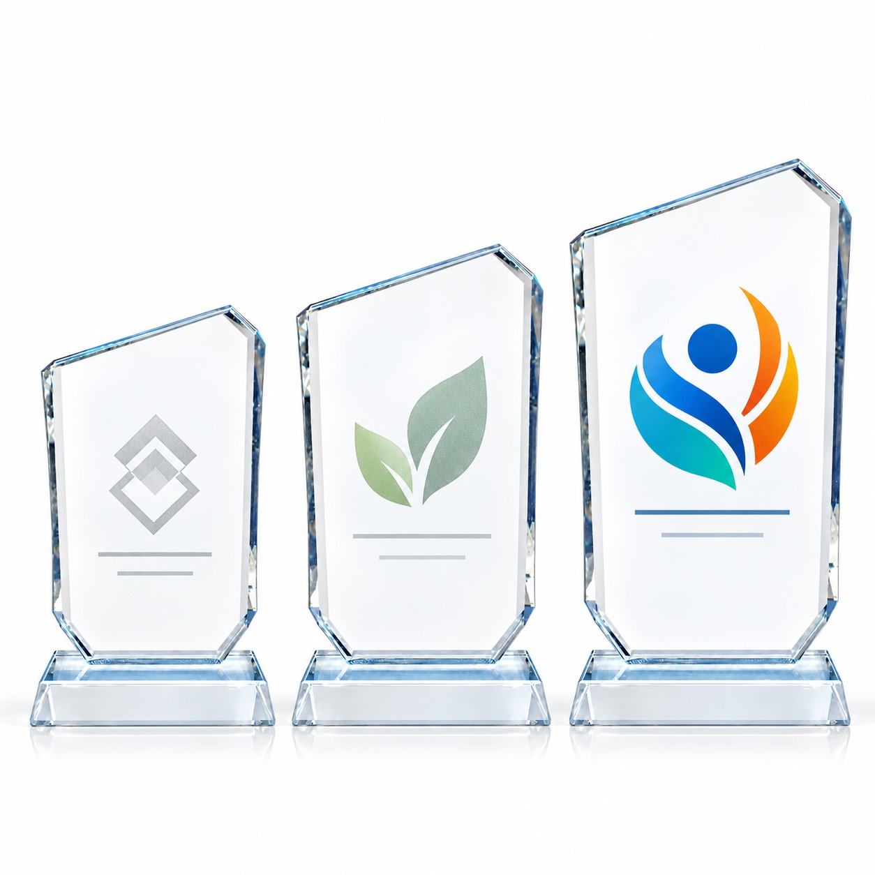 Slanted-Top Crystal Glass Award - Image 2
