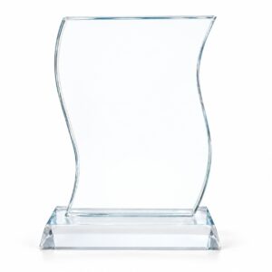 Wave-Shaped Crystal Glass Award