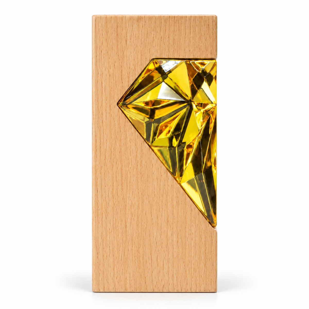 Beech Wood & Amber Crystal Diamond Award