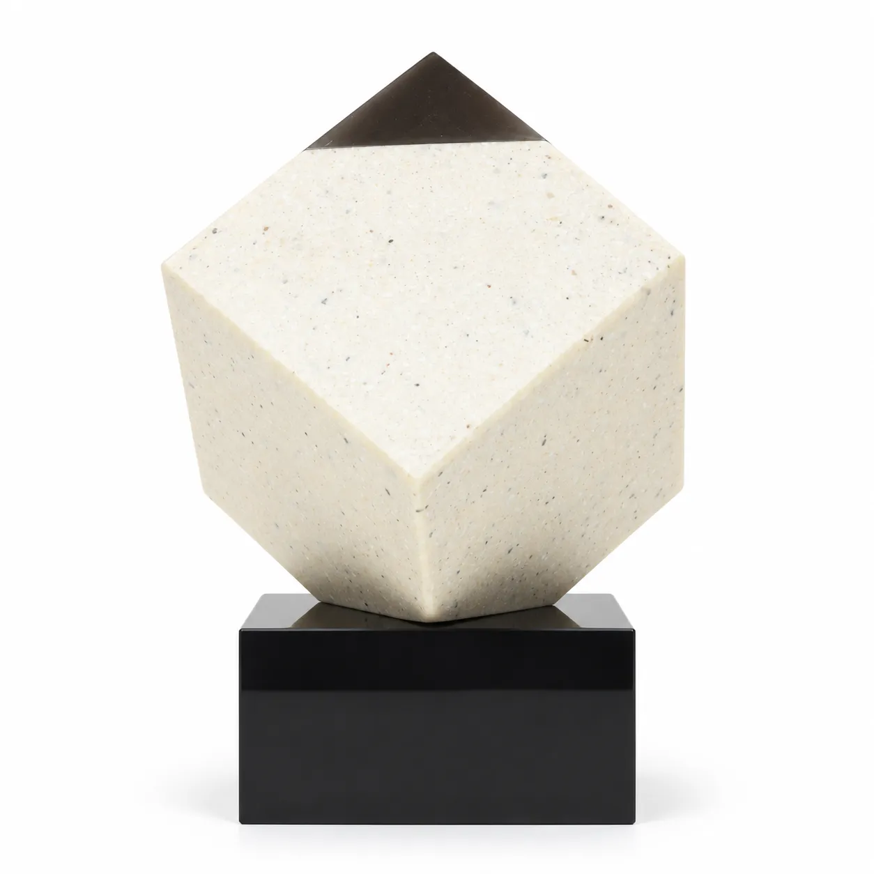 Diamond Corner Crystal Award with Black Base