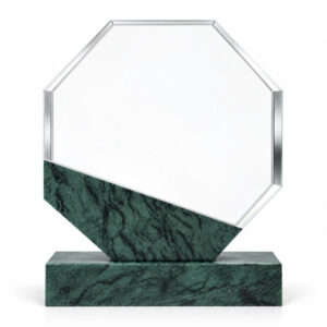 Green Marble Octagonal Crystal Award