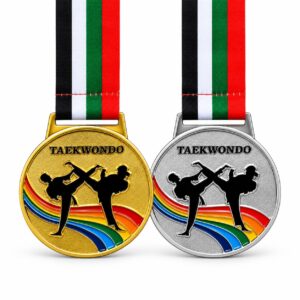 Taekwondo Metal Medal with UAE Ribbon