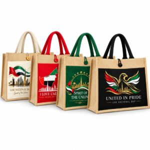 UAE National Day Jute Bag with Canvas Pocket