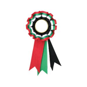 UAE Flag Ribbon Rosette Badge – 60 mm